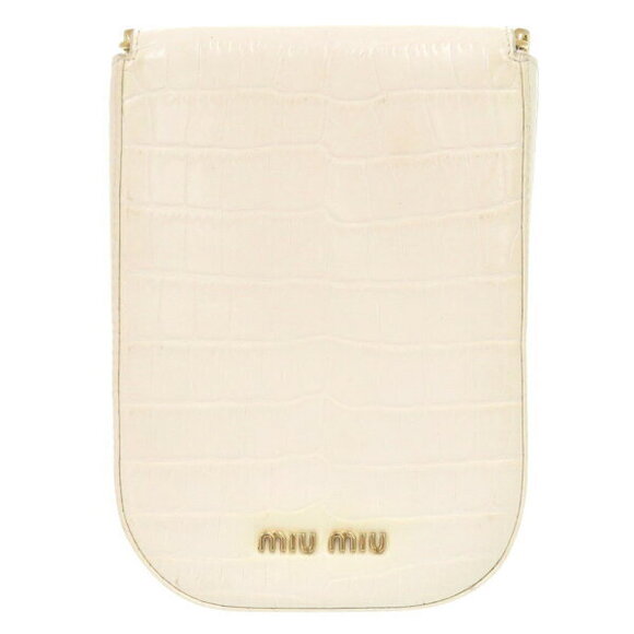 Miu Miu Chain Shoulder Bag White Leather - Picture 2 of 8